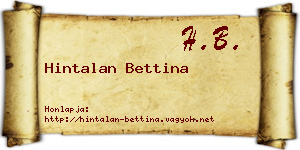 Hintalan Bettina névjegykártya
